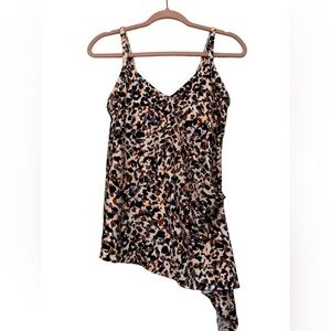 Island Escape Drape Front Tankini Top size 6